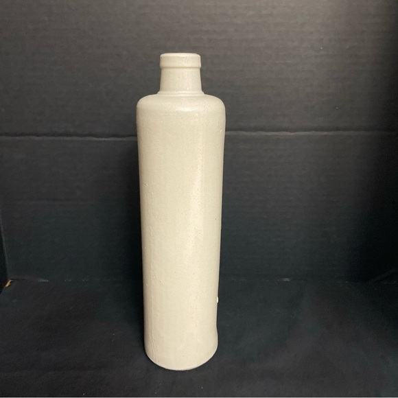 Vtg Stoneware Art Pottery Bottle Vase Vessel Gray/Beige Marked - Picture 2 of 4